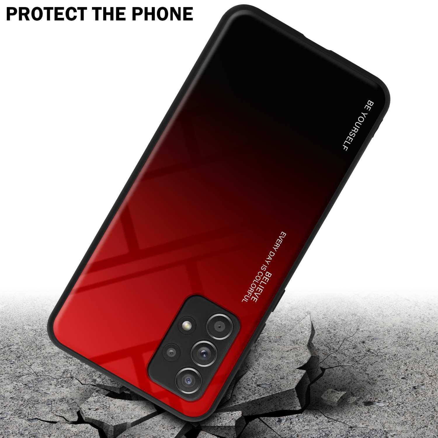 Cadorabo  Housse compatible avec Samsung Galaxy A52 (4G / 5G) / A52s - Coque de protection bicolore en silicone TPU et dos en verre trempé 