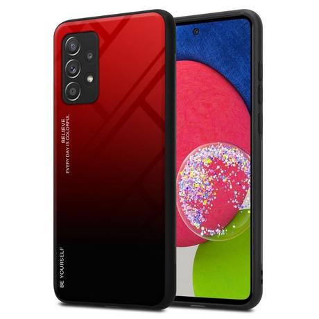 Cadorabo  Housse compatible avec Samsung Galaxy A52 (4G / 5G) / A52s - Coque de protection bicolore en silicone TPU et dos en verre trempé 