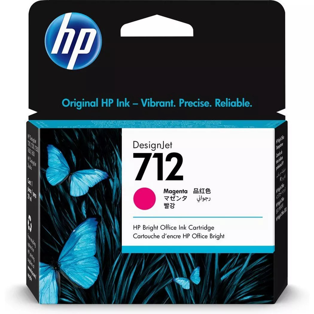 Hewlett-Packard – HP Tintenpatrone 712 magenta 3ED68A DesignJet T230/250/630 29ml, Magenta, One Size