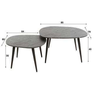 mutoni Table basse Organic Rock (lot de 2)  