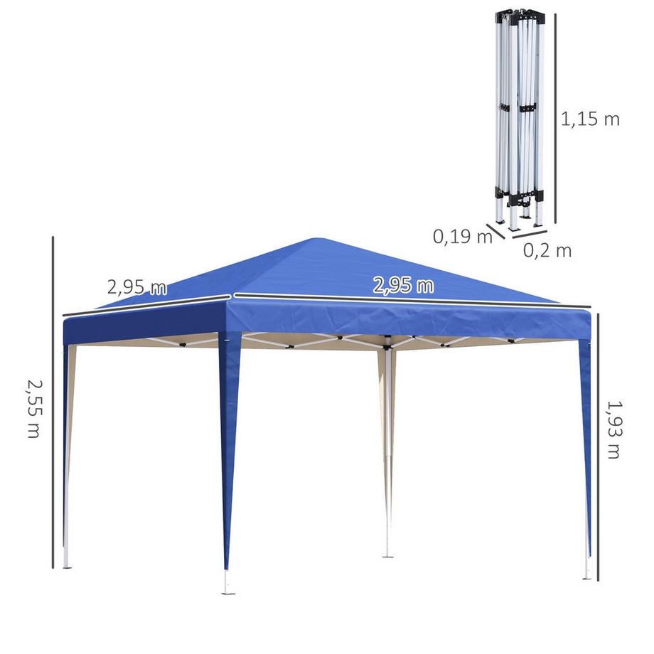 Northio Gazebo circa 3x3m, gazebo pieghevole pieghevole idrorepellente, stabile, resistente all'inverno, protezione UV, tenda per feste pieghevole, tenda da giardino con borsa, gazebo da giardino per campeggio, giardino, blu  