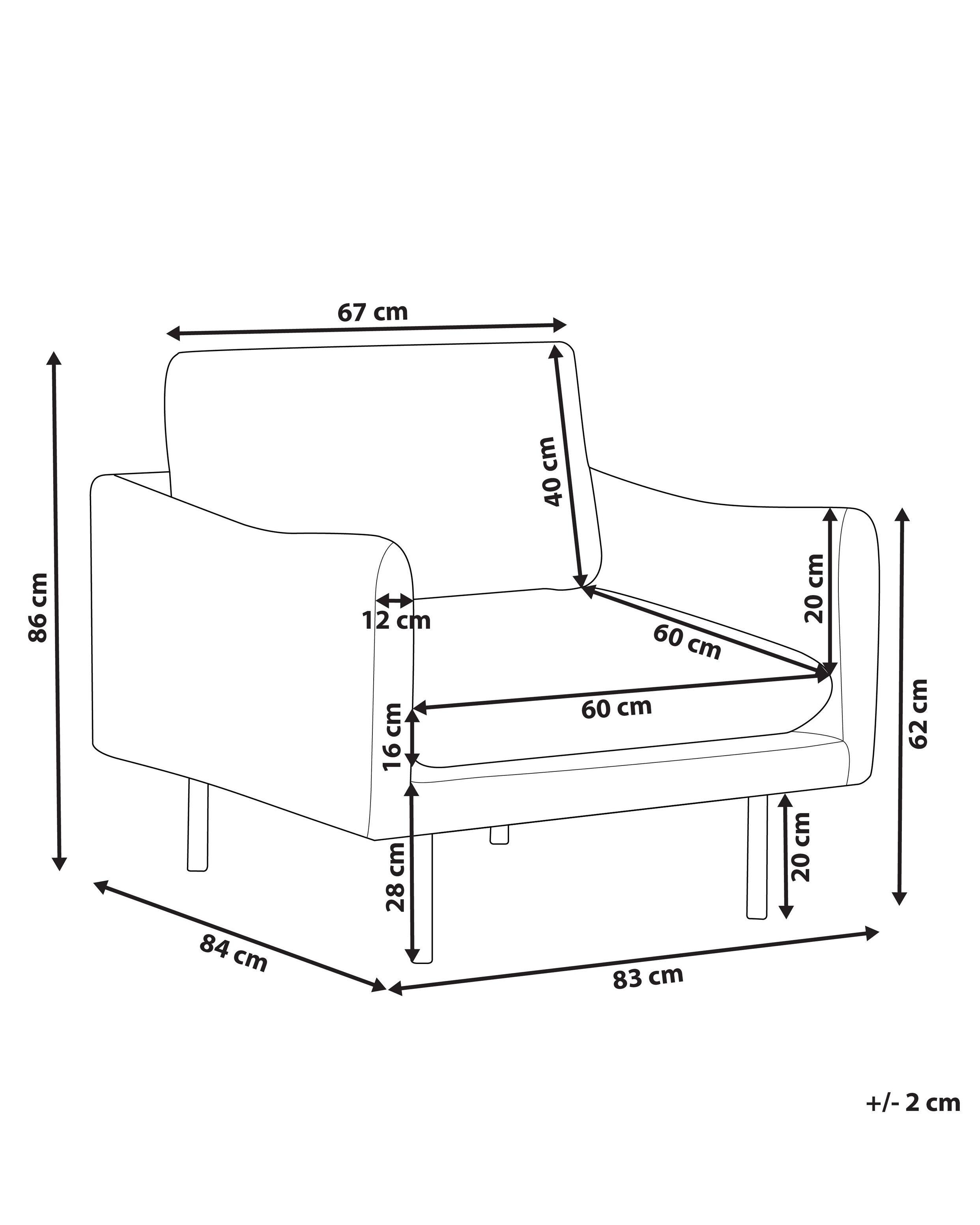 Beliani Fauteuil en Velours Minimaliste VINTERBRO  