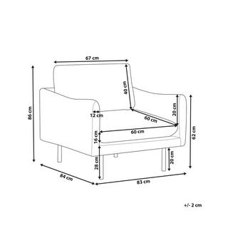 Beliani Fauteuil en Velours Minimaliste VINTERBRO  