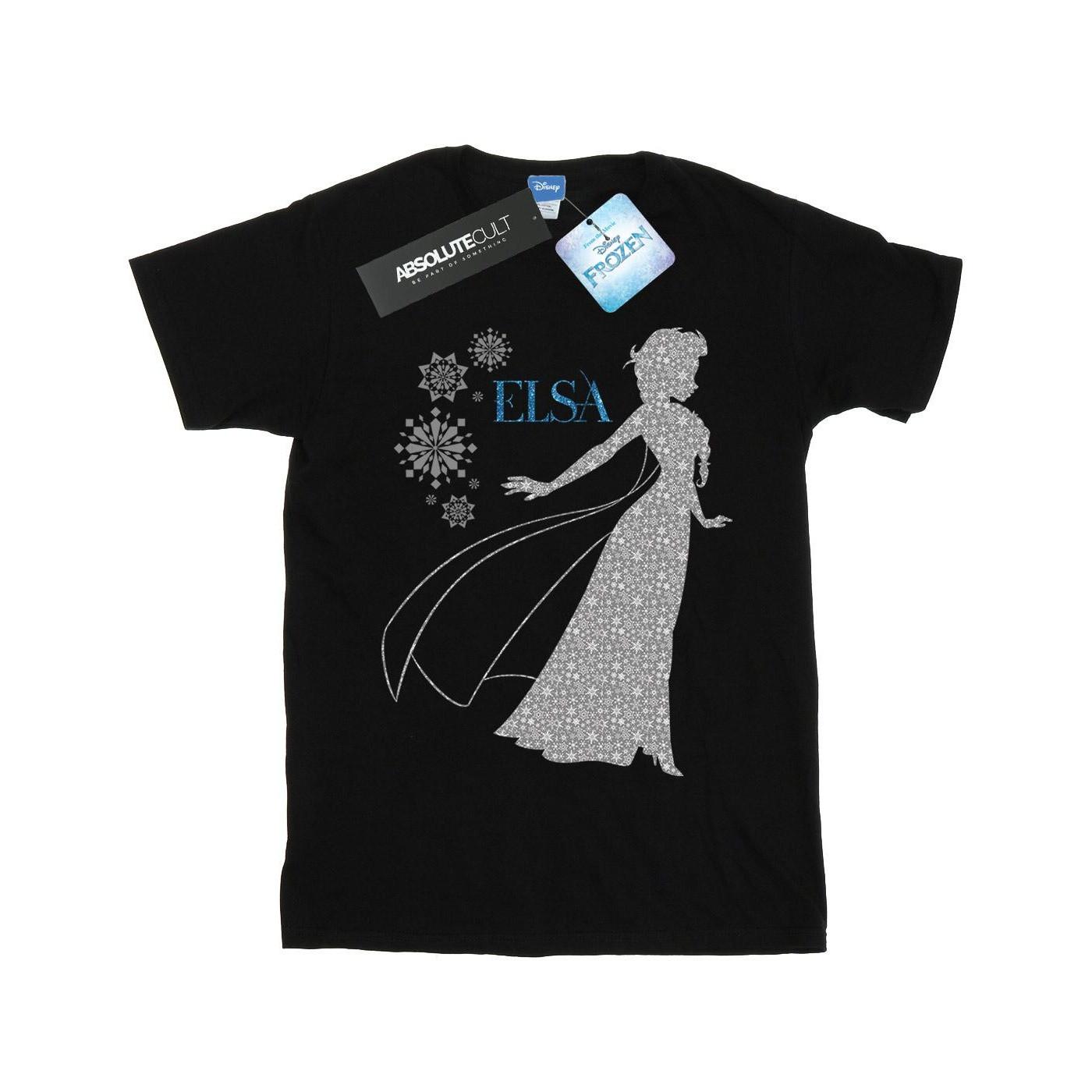 Image of Frozen Elsa Christmas Silhouette Tshirt Damen Schwarz L