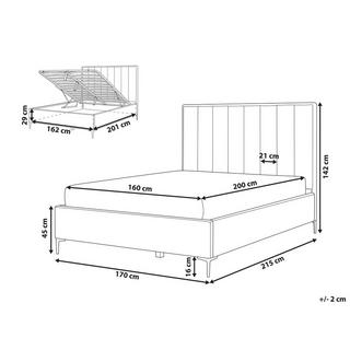 Beliani Letto contenitore en Velluto Moderno SEZANNE  