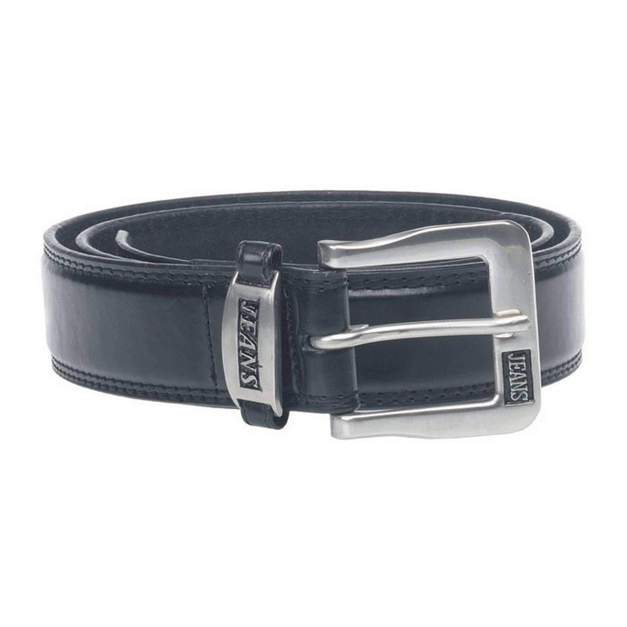 Image of Kenny Bonded Leder Metallschnalle Gürtel Herren Schwarz 34