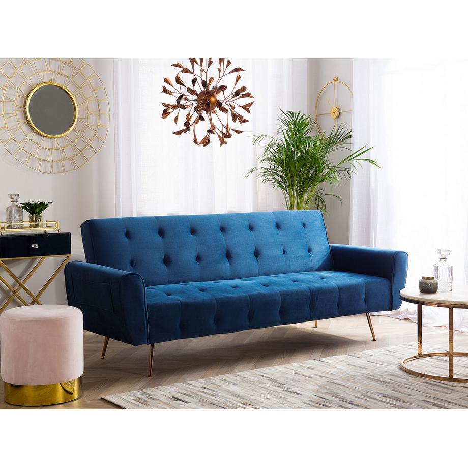 Beliani Schlafsofa aus Samtstoff  SELNES  