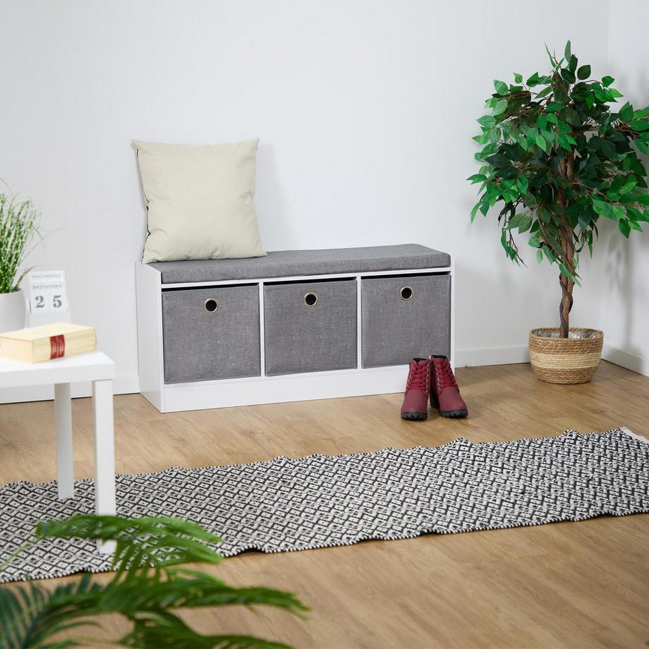 Northio Sitzbank mit Polsterung und 3 Fächern  