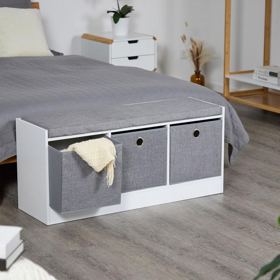 Northio Sitzbank mit Polsterung und 3 Fächern  