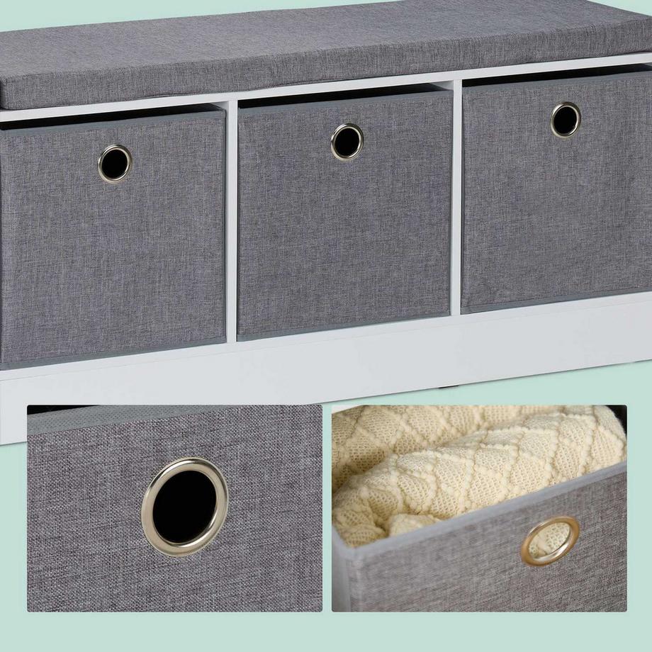 Northio Sitzbank mit Polsterung und 3 Fächern  