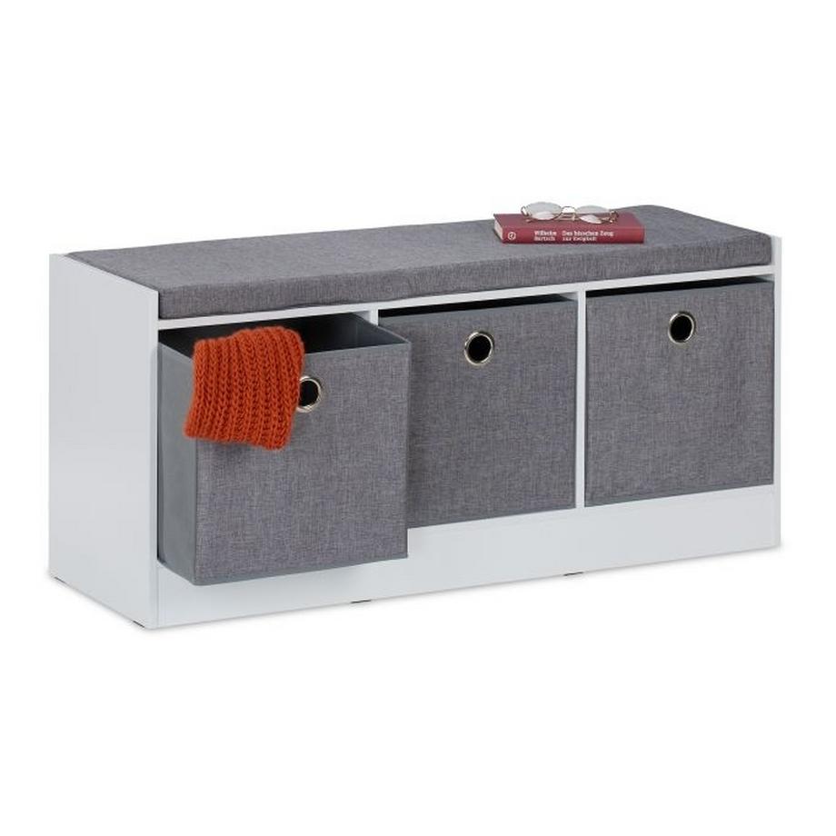 Sitzbank mit Polsterung und 3 Fächern