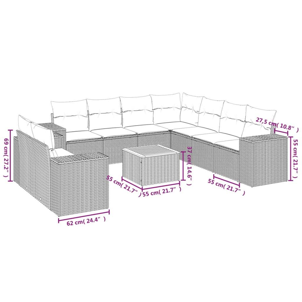 VidaXL Ensemble de canapés de jardin rotin synthétique  