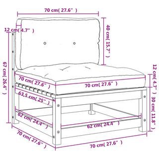 VidaXL Canapé de jardin bois de pin  