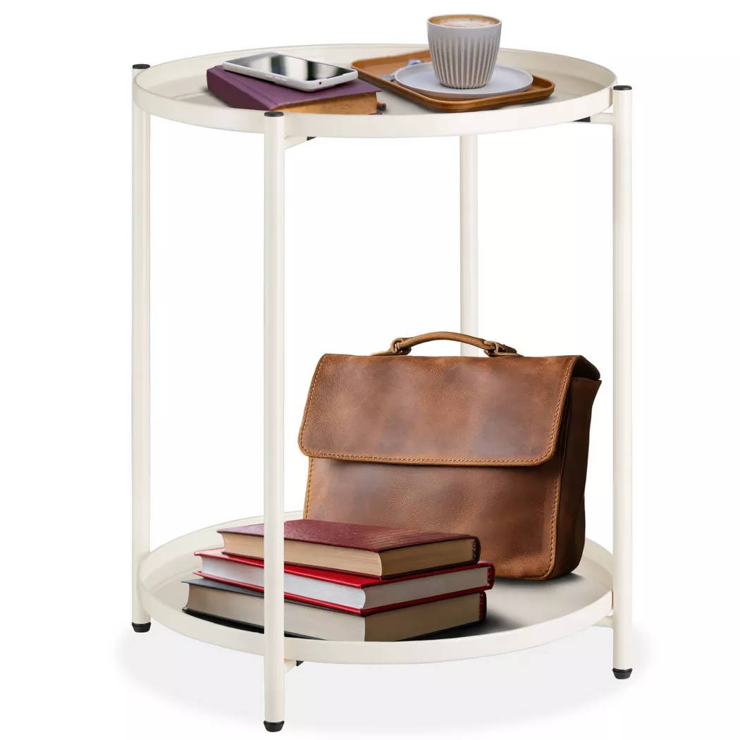 tectake Bedside Table Oxford in Cream