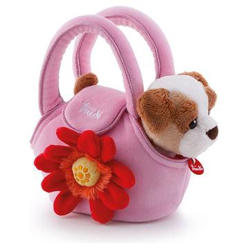 Hund in Tasche Blume