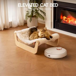 Activity-board  Lit pour Chat, Hamac Moelleux, Hamac pour Chat en bois, Adapté aux Chats, Chiens, Lapins, Chatons et Petits animaux 
