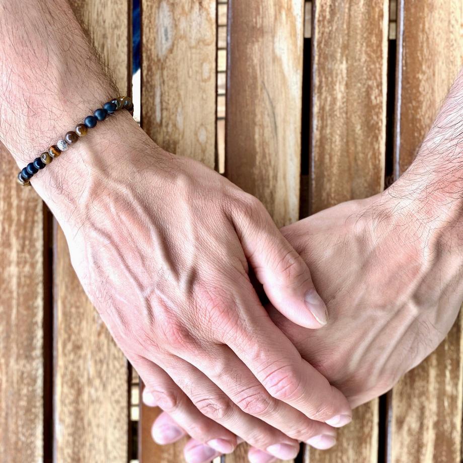 Balibay  Timeo  Armband mit Tigeraugen & Onyx und Silber 