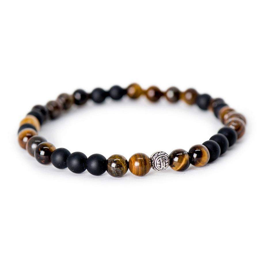 Timeo  Armband mit Tigeraugen & Onyx und Silber