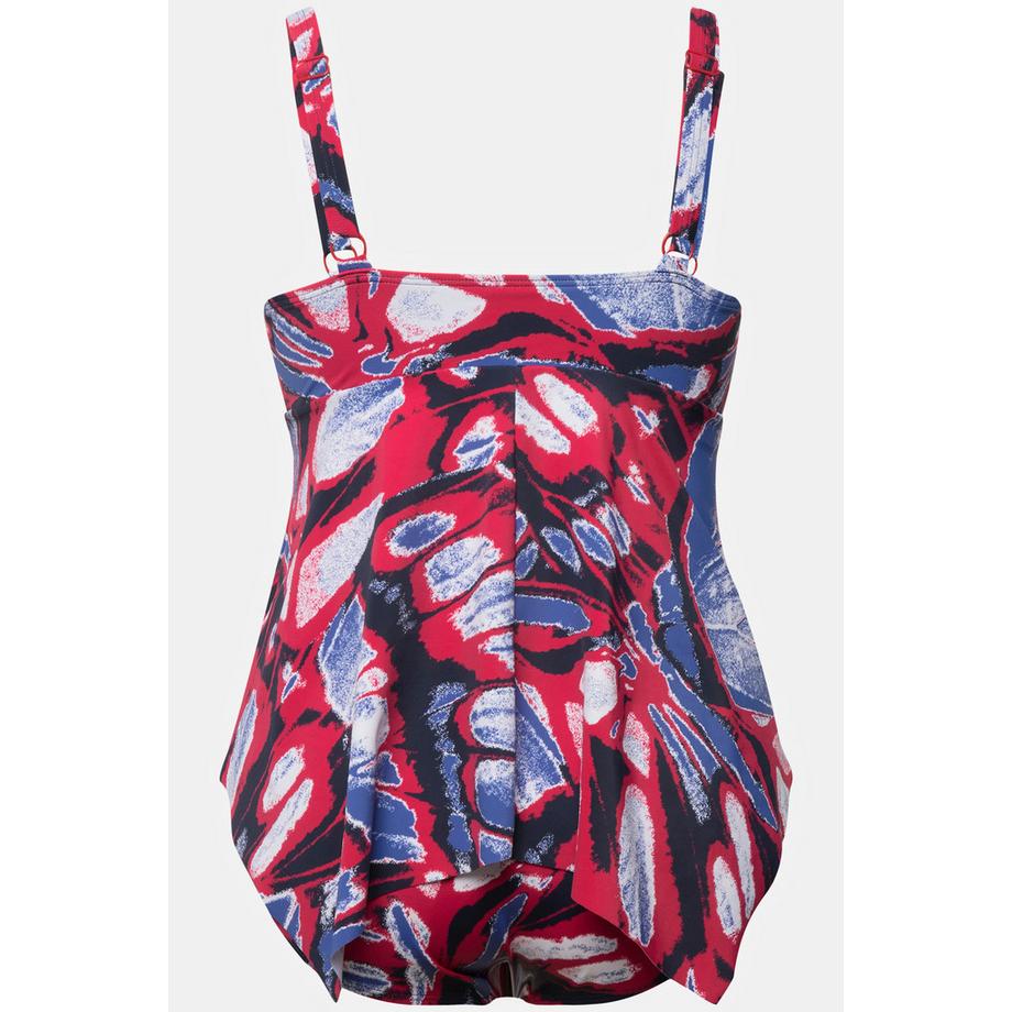 Ulla Popken Tankini Imprimé Papillons Bonnets Souples Ourlet Asymétrique  