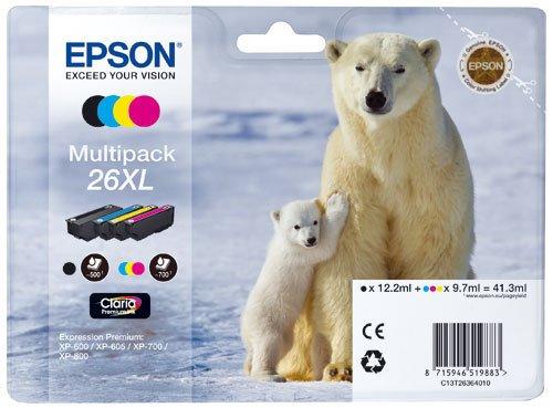 EPSON  Polarbär Multipack, 26XL Claria Premium (C/M/Y/K) 