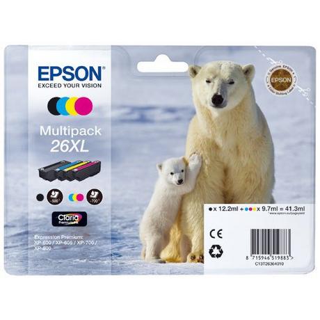 EPSON  Polarbär Multipack, 26XL Claria Premium (C/M/Y/K) 