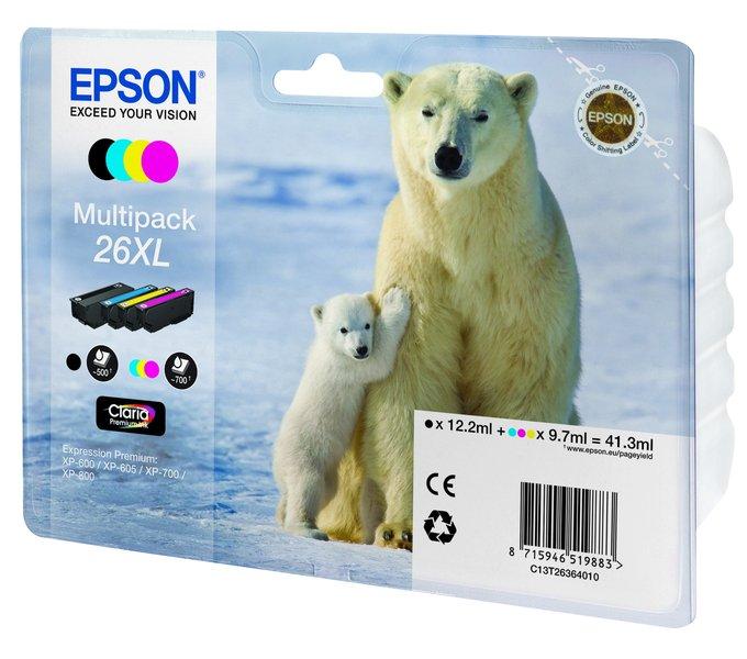 EPSON  Polarbär Multipack, 26XL Claria Premium (C/M/Y/K) 