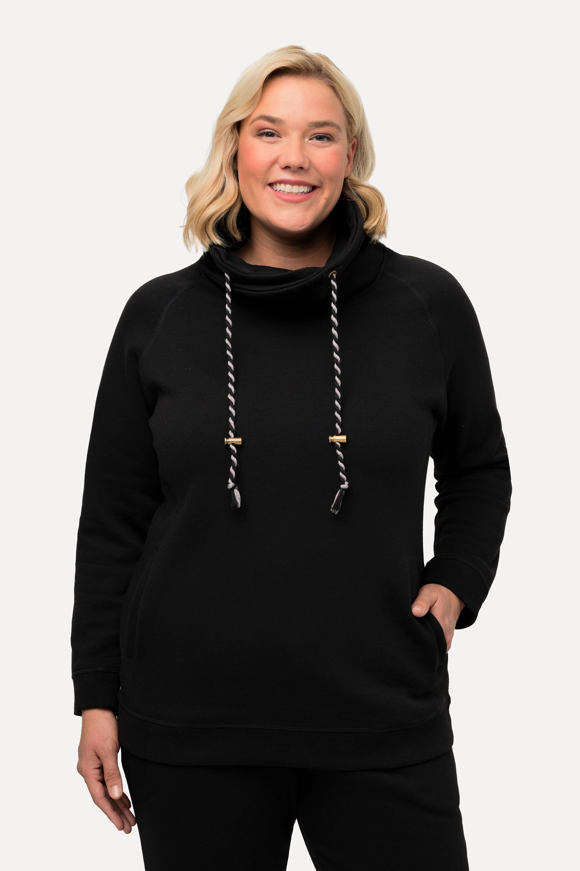 Ulla Popken  Sweatshirt, weiter Stehkragen, Taschen, Raglan-Langarm 