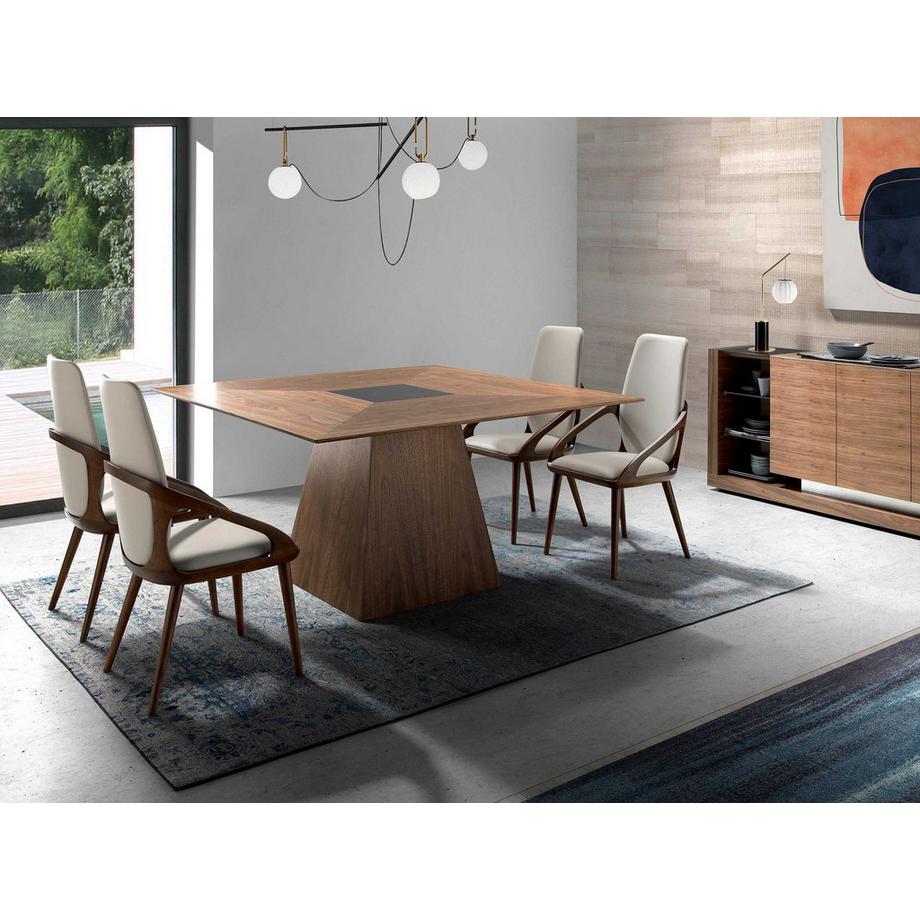 ANGEL CERDA Table à manger carré noyer  