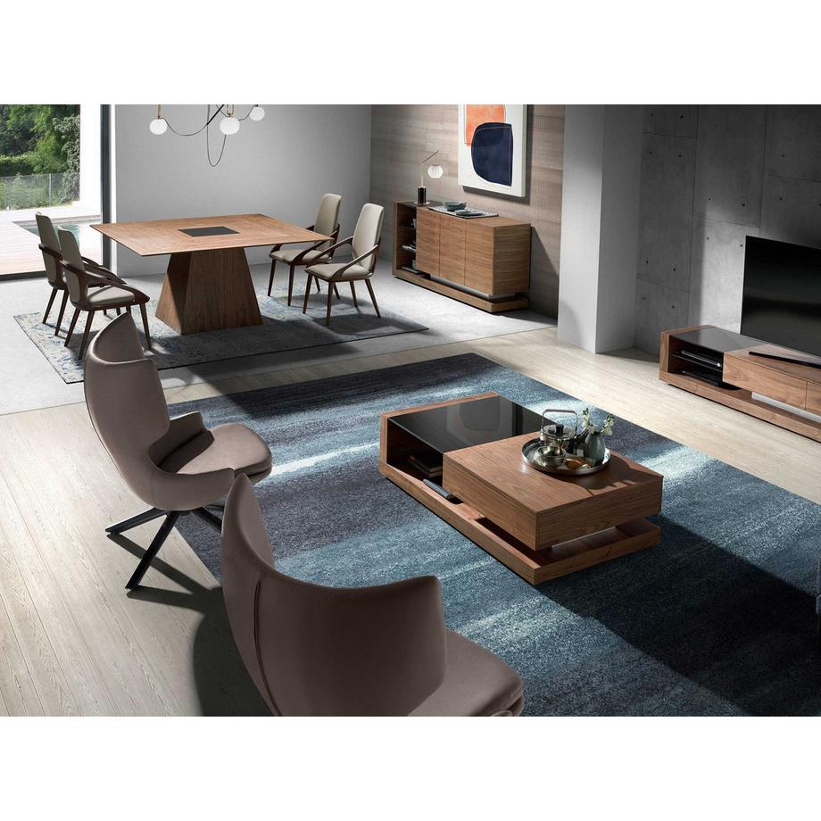 ANGEL CERDA Table à manger carré noyer  