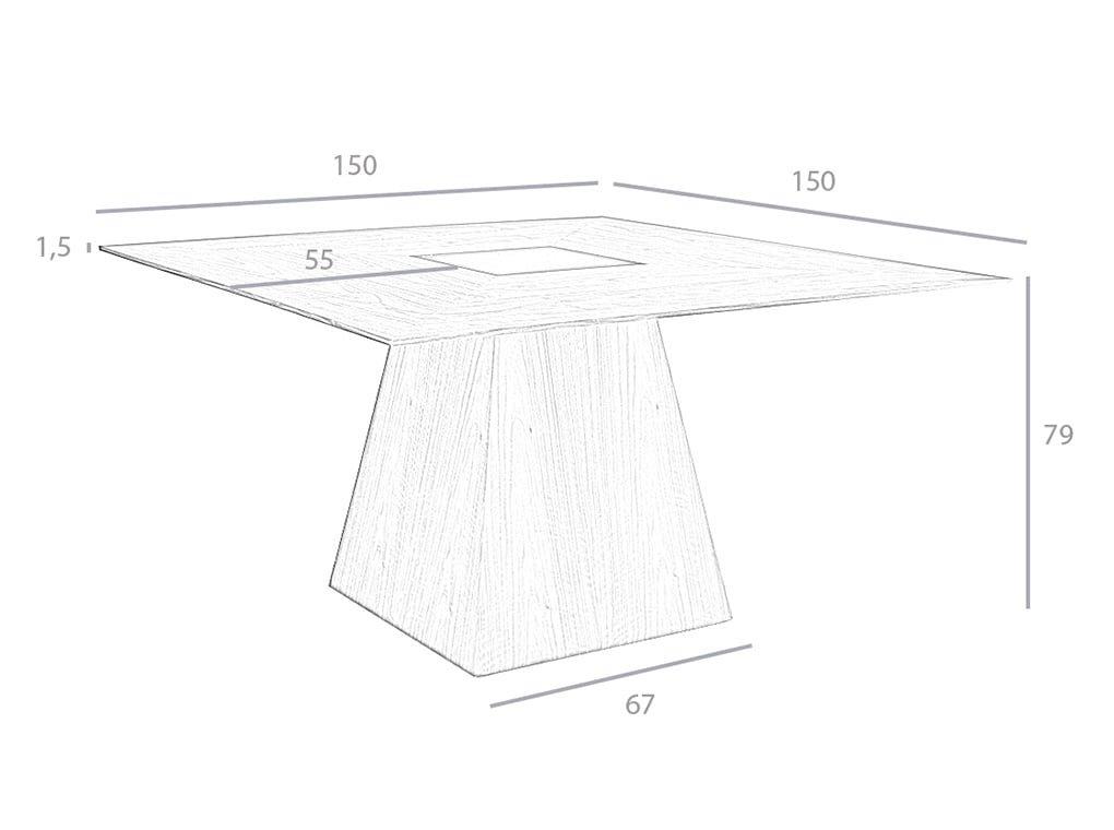 ANGEL CERDA Esstisch quadratisch Walnuss  