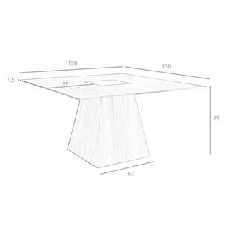 ANGEL CERDA Esstisch quadratisch Walnuss  