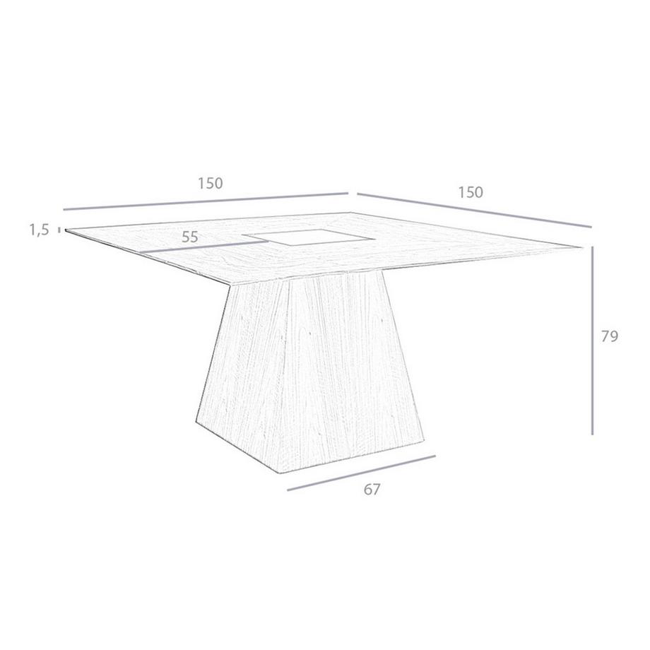 ANGEL CERDA Table à manger carré noyer  