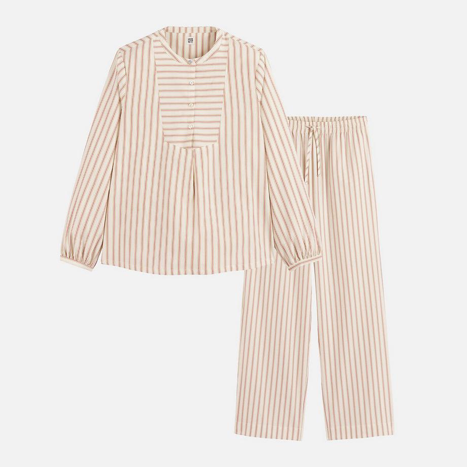 La Redoute Collections Pigiama a due pezzi in popeline di cotone a righe  