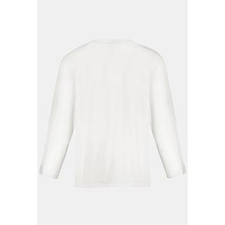 JP1880  T-shirt JP 1880 Henley Basic, manches longues et patte de boutonnage blanc neige 