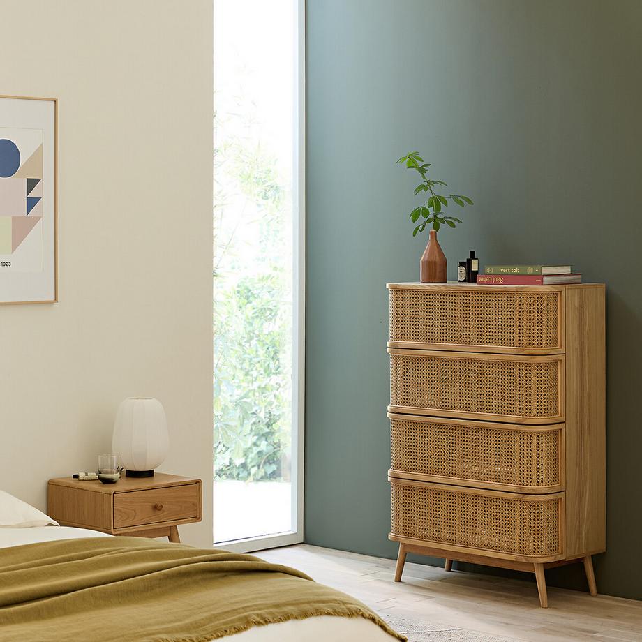 La Redoute Intérieurs Kommode Laora mit 4 Rattanschubladen  