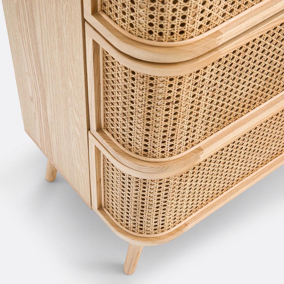 La Redoute Intérieurs Kommode Laora mit 4 Rattanschubladen  