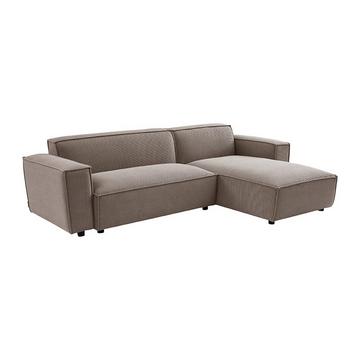 Ecksofa - Ecke wechselbar - Cord - Grau - BORORE