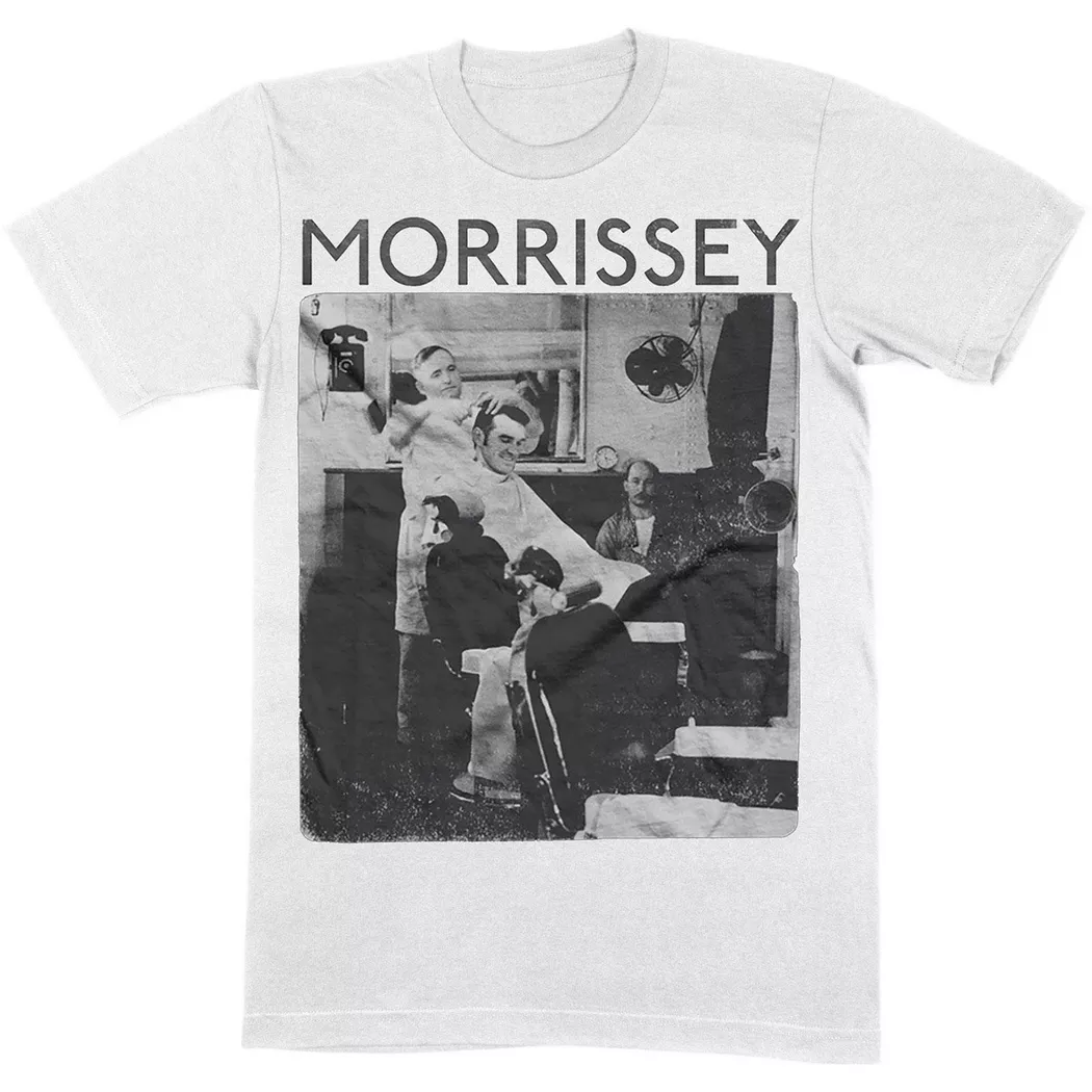 Morrissey - Tshirt BARBER SHOP, Barber Shop T-Shirt Imprimé Graphique, XXL, Blanc