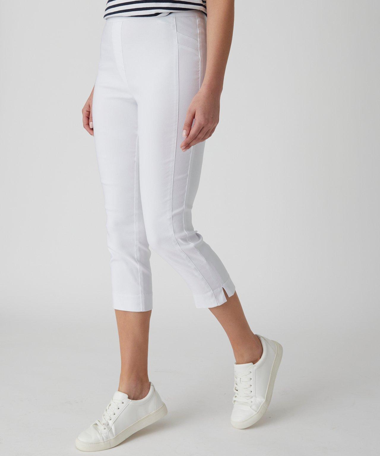 Image of 3/4-hose Aus Stretchgewebe, Optisch Streckender Schnitt. Damen Weiss 52