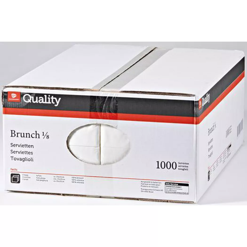 QUALITY -  Brunch Servietten 992262 weiss 1000 Stück, One Size