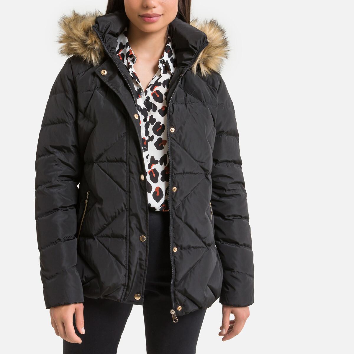 Image of Daunenjacke Mit Kapuze Damen Schwarz 36