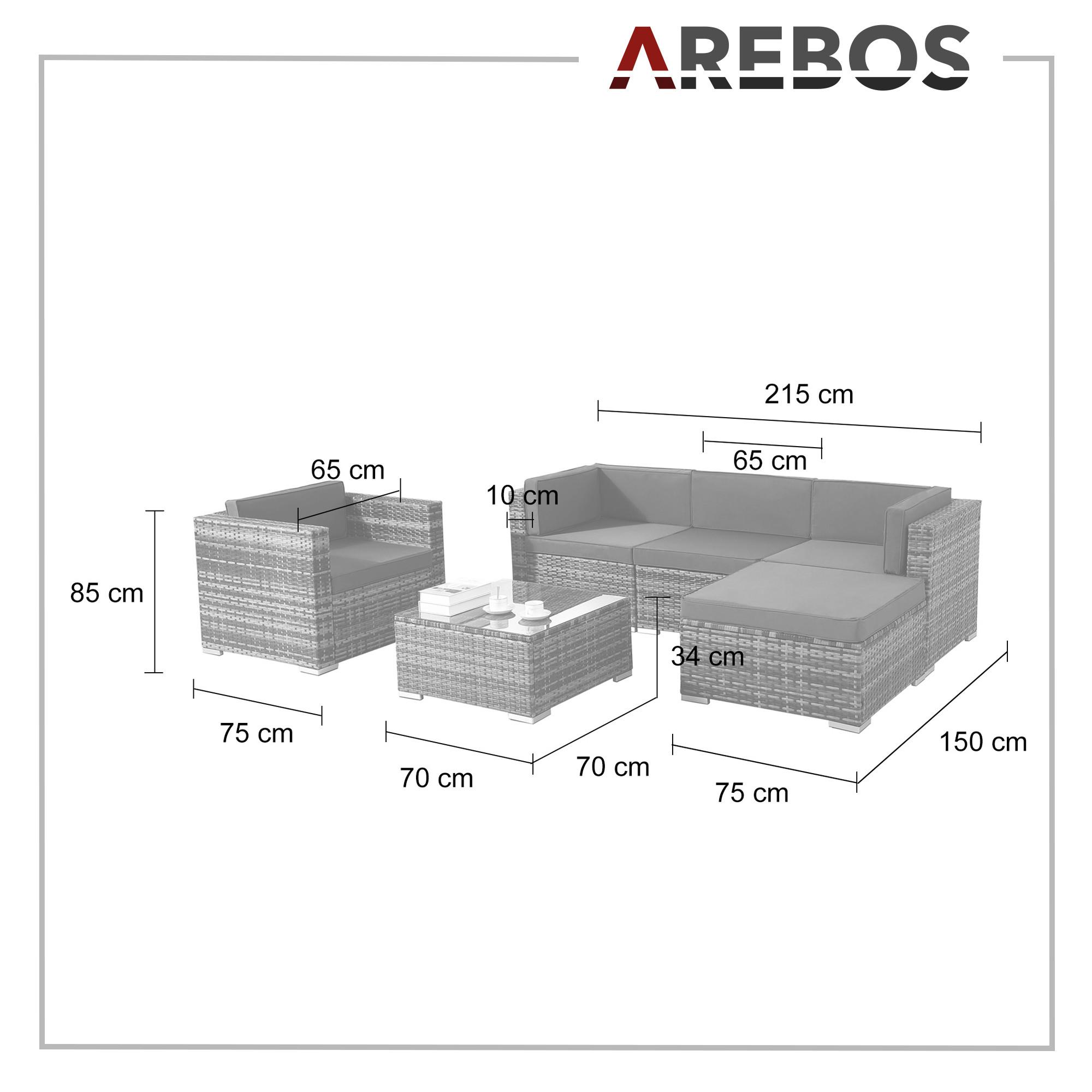 Arebos Polyrattan Gartenmöbel Gartenset Lounge Garnitur Set Sitzgruppe  