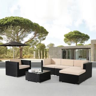 Arebos Polyrattan Mobili da giardino Set per esterni Set di mobili per patio  