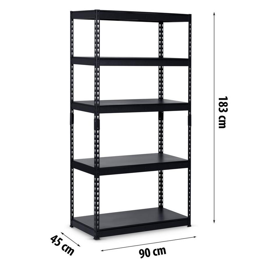 B2X Scaffale da magazzino in metallo 183 x 90 x 45 cm Humberg HR-700 nero  