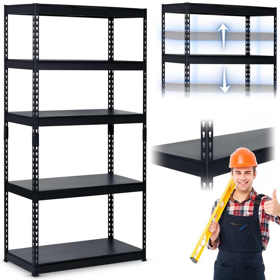 Scaffale da magazzino in metallo 183 x 90 x 45 cm Humberg HR-700 nero