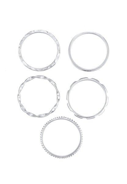 Elli  Bague Set De 5 Minimale Filigrane 