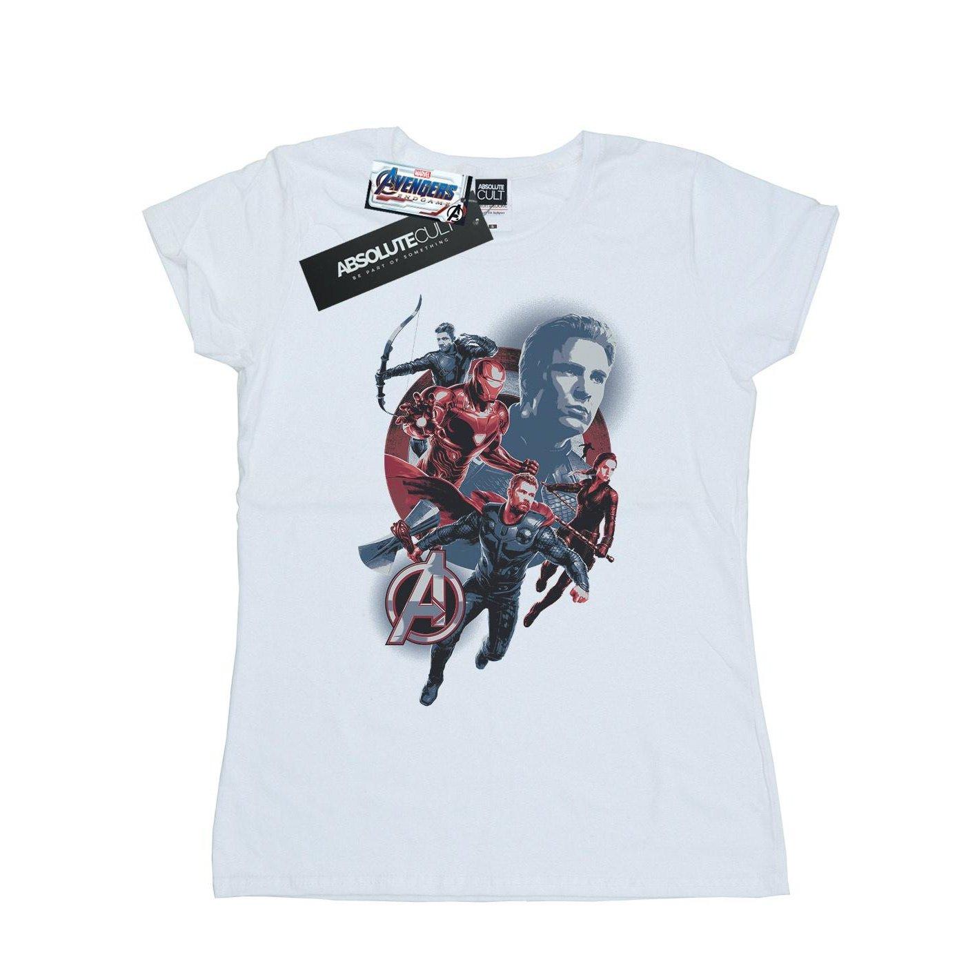 Image of Avengers Endgame Shield Team Tshirt Damen Weiss M