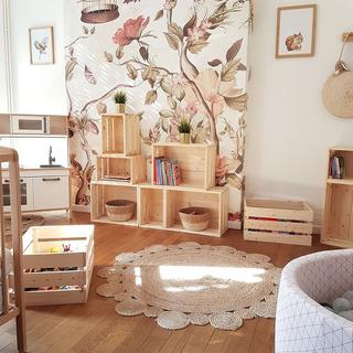 Calicosy Cassa modulare in pino Massiccio impilabile - L38,4 x H28 cm  