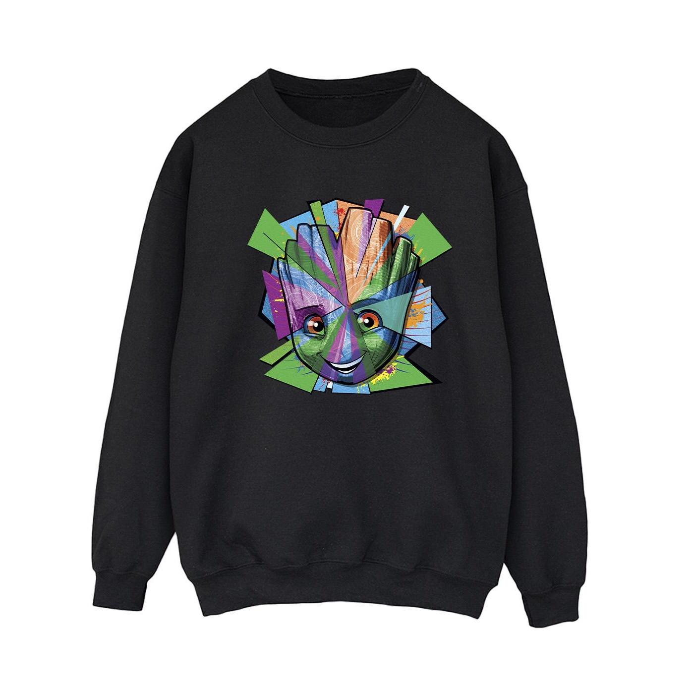 Image of Guardians Of The Galaxy Groot Shattered Sweatshirt Damen Schwarz XXL