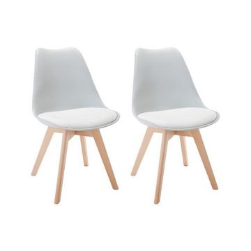 Lot de 2 chaises JODY Polypropylène Hêtre clair